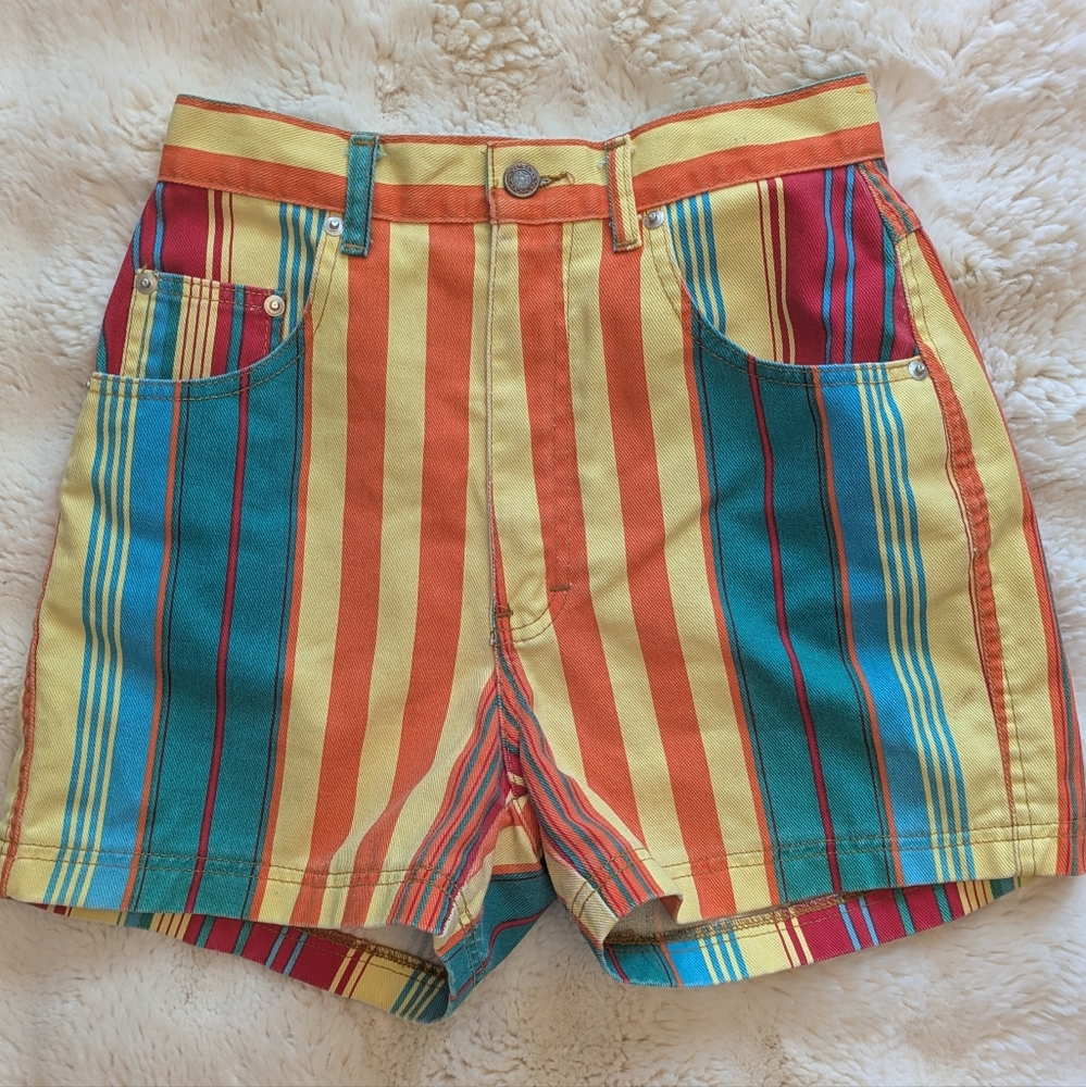 90s Durango Western Striped Colorful Striped Shorts